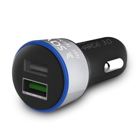 Ładowarka samochodowa do smartfona SAVIO Quick Charge 3.0 SA-06/B (2400 mA, 3000 mA; USB) Ładowarka samochodowa do smartfona SAVIO Quick Charge 3.0 SA-06/B (2400 mA, 3000 mA; USB)