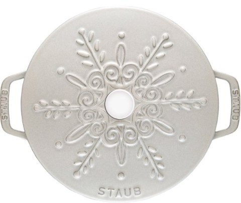 Garnek żeliwny okrągły snowflake STAUB 40506-548-0 - biały 3.6 ltr Garnek żeliwny okrągły snowflake STAUB 40506-548-0 - biały 3.6 ltr