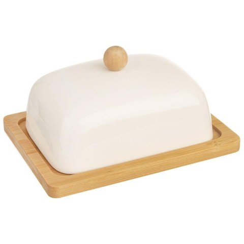 MASELNICZKA MASELNICA PORCELANOWA BAMBUSOWA BIAŁA 127144 MASELNICZKA MASELNICA PORCELANOWA BAMBUSOWA BIAŁA 127144