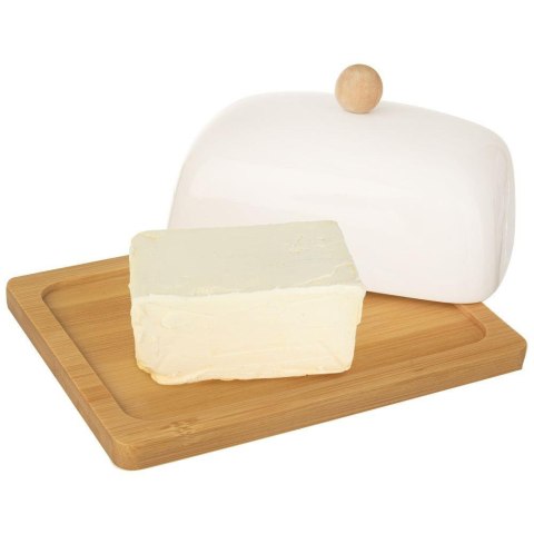 MASELNICZKA MASELNICA PORCELANOWA BAMBUSOWA BIAŁA 127144 MASELNICZKA MASELNICA PORCELANOWA BAMBUSOWA BIAŁA 127144