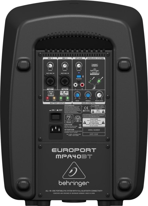 Behringer Europort MPA40BT 2-drożny Behringer Europort MPA40BT 2-drożny