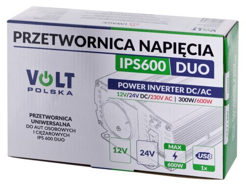 Przetwornica napiecia IPS 600 DUO 12/24V/230V Przetwornica napiecia IPS 600 DUO 12/24V/230V