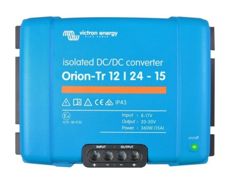 Przetwornica samochodowa Victron Energy Orion-Tr 12/24-15A 360 W (ORI122441110) Przetwornica samochodowa Victron Energy Orion-Tr 12/24-15A 360 W (ORI122441110)