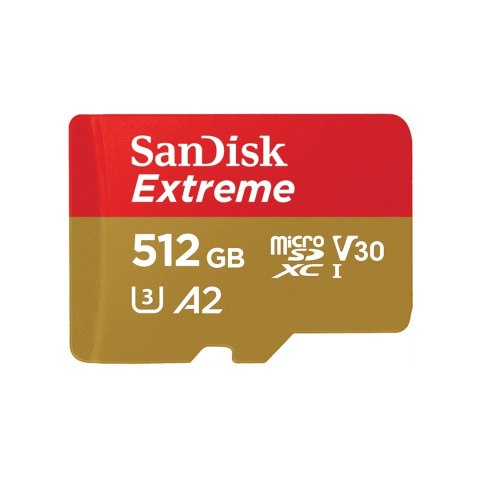 KARTA PAMIĘCI SANDISK EXTREME microSDXC 512 GB 190/130 MB/s A2 C10 V30 UHS-I U3 KARTA PAMIĘCI SANDISK EXTREME microSDXC 512 GB 190/130 MB/s A2 C10 V30 UHS-I U3