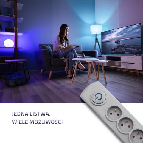 Listwa antyprzepięciowa 5 gniazd | 1.8m | Szara Listwa antyprzepięciowa 5 gniazd | 1.8m | Szara