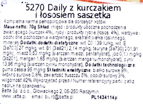 ALMO NATURE Daily Menu Kurczak z łososiem - saszetka 70 g ALMO NATURE Daily Menu Kurczak z łososiem - saszetka 70 g