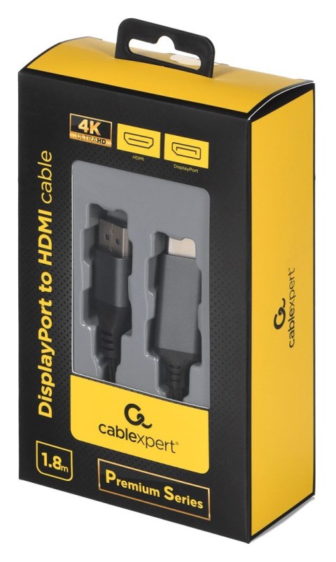 GEMBIRD KABEL DISPLAYPORT M -> HDMI M/M 4K, 1.8M GEMBIRD KABEL DISPLAYPORT M -> HDMI M/M 4K, 1.8M