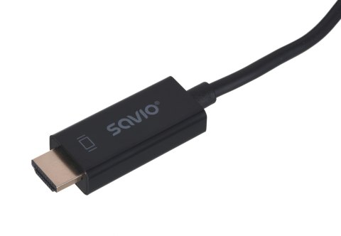 Kabel SAVIO CL-56 (DisplayPort M - HDMI Typ A; 1,5m; kolor czarny) Kabel SAVIO CL-56 (DisplayPort M - HDMI Typ A; 1,5m; kolor czarny)