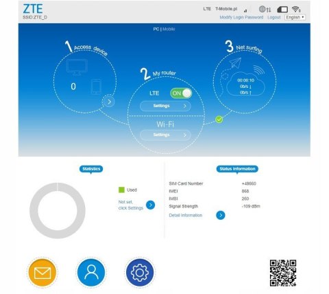 Modem ZTE LTE MF79U (kolo biały) Modem ZTE LTE MF79U (kolo biały)