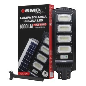 LAMPA LED ULICZNA SOLARNA 270W 6000K + UCHWYT LAMPA LED ULICZNA SOLARNA 270W 6000K + UCHWYT