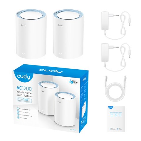 Access Point CUDY M1200 (2-Pack) AC1200 Dual Band Wi-Fi 2x 10/100Mbps Mesh Access Point CUDY M1200 (2-Pack) AC1200 Dual Band Wi-Fi 2x 10/100Mbps Mesh