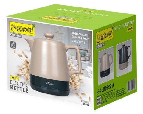 Ceramiczny czajnik elektryczny 1,0l 1200W MR-071-BEIGE Ceramiczny czajnik elektryczny 1,0l 1200W MR-071-BEIGE