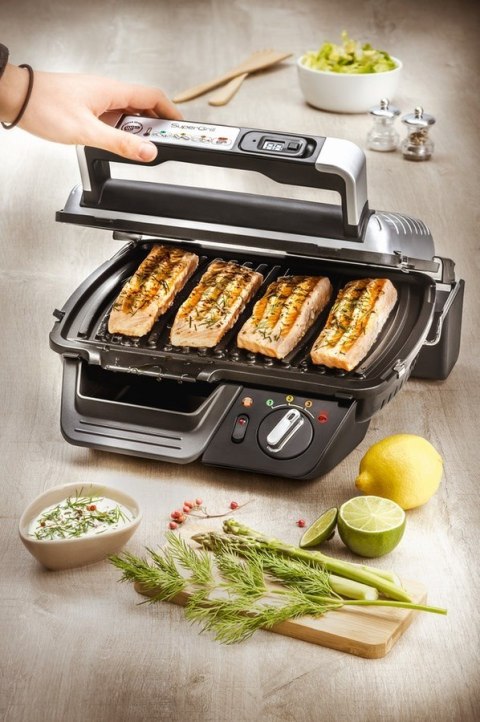 Grill Tefal GC451B12 (Tradycyjny z rusztem; 2000W; kolor srebrny) Grill Tefal GC451B12 (Tradycyjny z rusztem; 2000W; kolor srebrny)