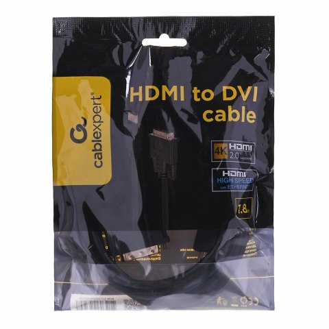 Kabel GEMBIRD CC-HDMI-DVI-6 (HDMI M - DVI-D M; 1,8m; kolor czarny) Kabel GEMBIRD CC-HDMI-DVI-6 (HDMI M - DVI-D M; 1,8m; kolor czarny)