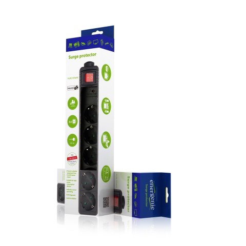 Listwa zasilająca ENERGENIE SPG5-C-15 (5 x VDE; 4,5m; kolor czarny) Listwa zasilająca ENERGENIE SPG5-C-15 (5 x VDE; 4,5m; kolor czarny)