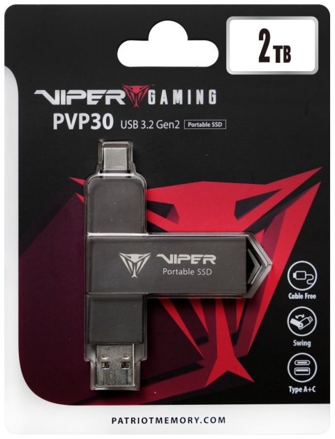 Dysk zewnętrzny SSD 2TB PVP30 Duo Compact 1000/1000 MB/s USB 3.2 USB-C Dysk zewnętrzny SSD 2TB PVP30 Duo Compact 1000/1000 MB/s USB 3.2 USB-C