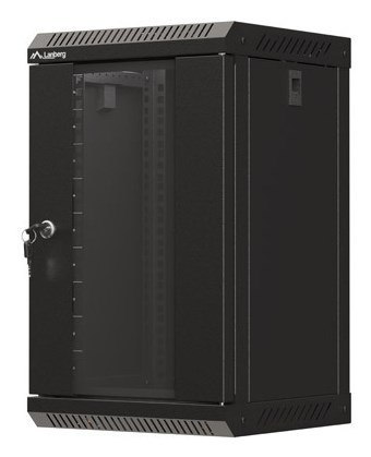 SZAFA INSTALACYJNA RACK WISZĄCA 10" 9U 300X300 CZARNA DRZWI PRZESZKLONE LANBERG (FLAT PACK)