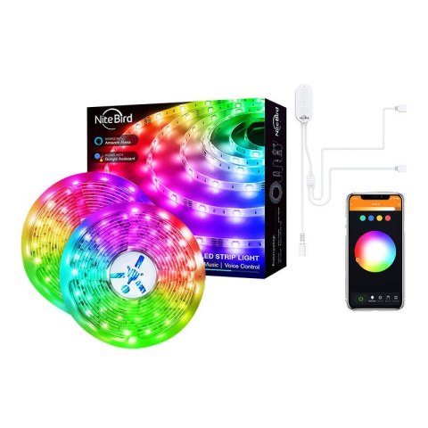 Inteligentna taśma WiFi RGB LED NiteBird SL3 (2x5m), Tuya Inteligentna taśma WiFi RGB LED NiteBird SL3 (2x5m), Tuya