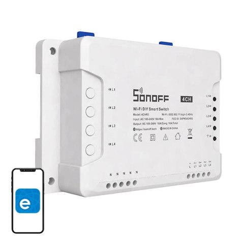 Inteligentny przełącznik WiFi SONOFF 4CHR3 Inteligentny przełącznik WiFi SONOFF 4CHR3