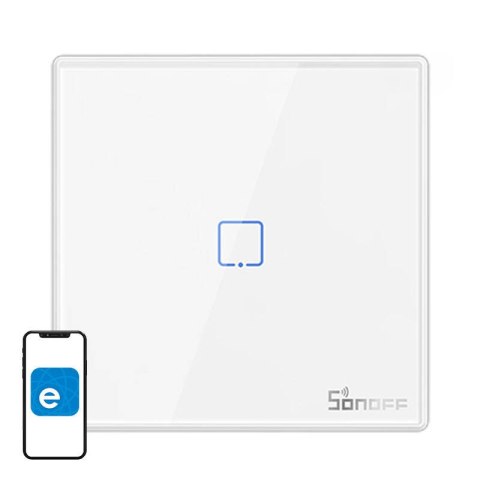Bezprzewodowy włącznik światła Sonoff T2EU1C-RF 433MHz (1-kanałowy) Bezprzewodowy włącznik światła Sonoff T2EU1C-RF 433MHz (1-kanałowy)
