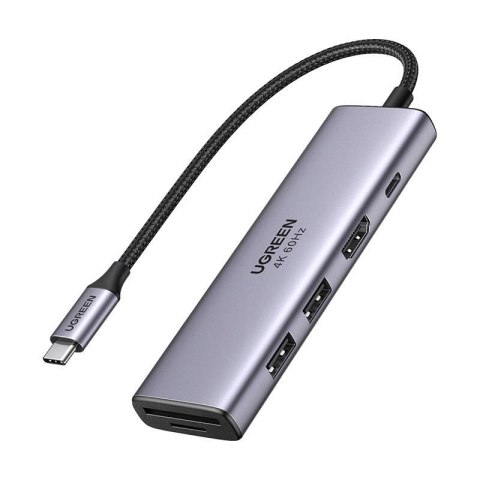 Adapter 5w1 UGREEN Revodok CM511, Hub USB-C do 2x USB,HDMI, USB-C, TF/SD (szary) Adapter 5w1 UGREEN Revodok CM511, Hub USB-C do 2x USB,HDMI, USB-C, TF/SD (szary)