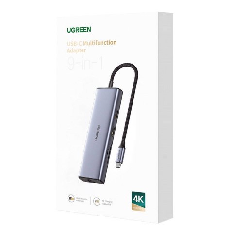 Adapter UGREEN Revodok 9w1 CM490 Hub USB-C, 2x USB-A 3.0, USB-A 2.0, 2x HDMI 4K/60Hz, SD/TF, RJ45 (gwiezda szarość) Adapter UGREEN Revodok 9w1 CM490 Hub USB-C, 2x USB-A 3.0, USB-A 2.0, 2x HDMI 4K/60Hz, SD/TF, RJ45 (gwiezda szarość)