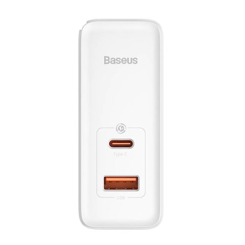 Ładowarka sieciowa Baseus GaN5 Pro, USB-C + USB, 100W + kabel (biała) Ładowarka sieciowa Baseus GaN5 Pro, USB-C + USB, 100W + kabel (biała)