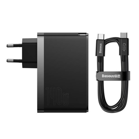 Ładowarka sieciowa Baseus GaN5 Pro 2xUSB-C + USB, 140W (czarna) Ładowarka sieciowa Baseus GaN5 Pro 2xUSB-C + USB, 140W (czarna)