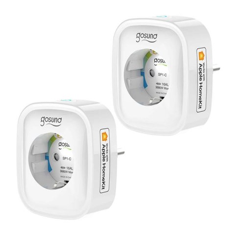 Inteligentne gniazdko WiFi Gosund SP1-H, 2 sztuki (HomeKit) (dwupak) 16A Inteligentne gniazdko WiFi Gosund SP1-H, 2 sztuki (HomeKit) (dwupak) 16A