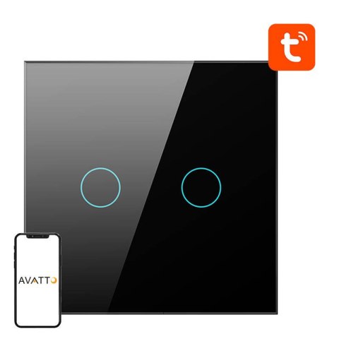Dotykowy Włącznik Światła ZigBee Avatto ZTS02-EU-B2 Podwójny TUYA (czarny) Dotykowy Włącznik Światła ZigBee Avatto ZTS02-EU-B2 Podwójny TUYA (czarny)