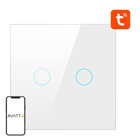 Dotykowy Włącznik Światła ZigBee Avatto ZTS02-EU-W2 Podwójny TUYA (biały) Dotykowy Włącznik Światła ZigBee Avatto ZTS02-EU-W2 Podwójny TUYA (biały)