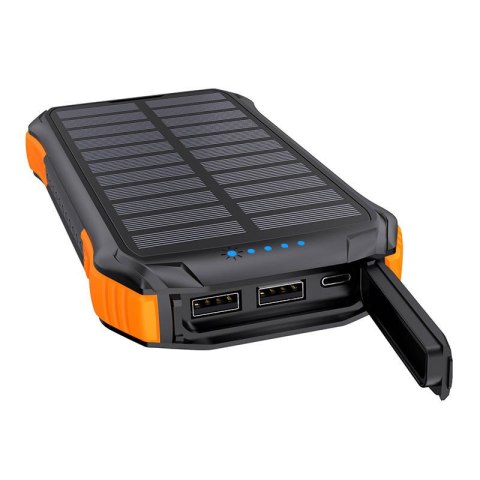 Powerbank solarny Choetech B658 2x USB 10000mAh Qi 5W (czarno-pomarańczowy) Powerbank solarny Choetech B658 2x USB 10000mAh Qi 5W (czarno-pomarańczowy)