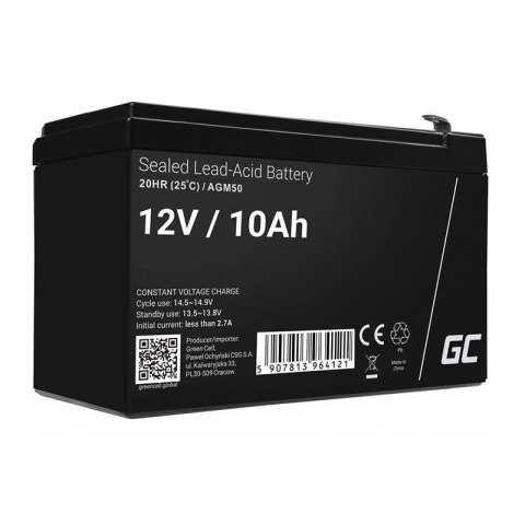 Bezobsługowy Akumulator AGM VRLA Green Cell AGM50 12V 10Ah (do UPS, autka, kosiarki) Bezobsługowy Akumulator AGM VRLA Green Cell AGM50 12V 10Ah (do UPS, autka, kosiarki)