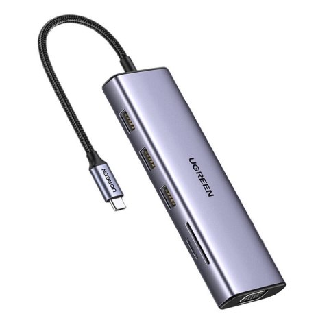 Adapter 10w1 UGREEN Revodok CM498 Hub USB do 3x USB-A 3.0, HDMI, VGA, RJ45, SD/TF, AUX3.5mm, PD Converter Adapter 10w1 UGREEN Revodok CM498 Hub USB do 3x USB-A 3.0, HDMI, VGA, RJ45, SD/TF, AUX3.5mm, PD Converter
