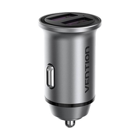 Ładowarka samochodowa 2x USB Vention FFEH0 30W szara Ładowarka samochodowa 2x USB Vention FFEH0 30W szara
