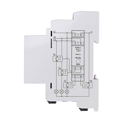 2-kierunkowy miernik zużycia energii elektrycznej Shelly PRO 3EM 120A WIFI 2-kierunkowy miernik zużycia energii elektrycznej Shelly PRO 3EM 120A WIFI