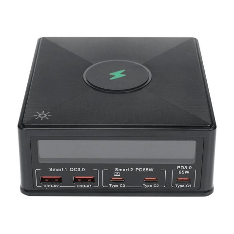 Ładowarka sieciowa Blitzwolf 868H, 2xUSB-A, 3xUSB typu C, 160W (czarny) Ładowarka sieciowa Blitzwolf 868H, 2xUSB-A, 3xUSB typu C, 160W (czarny)