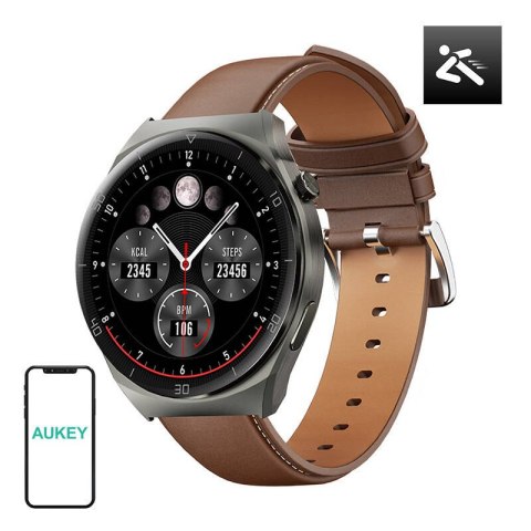 Smartwatch 2 ultra Aukey SW-2U (skórzany brązowy) Smartwatch 2 ultra Aukey SW-2U (skórzany brązowy)