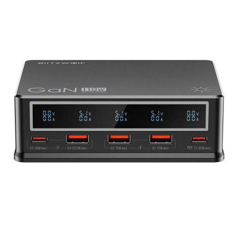 Ładowarka sieciowa Blitzwolf BW-i9 110W PD 3xUSB-A, 2xUSB-C (czarna) Ładowarka sieciowa Blitzwolf BW-i9 110W PD 3xUSB-A, 2xUSB-C (czarna)