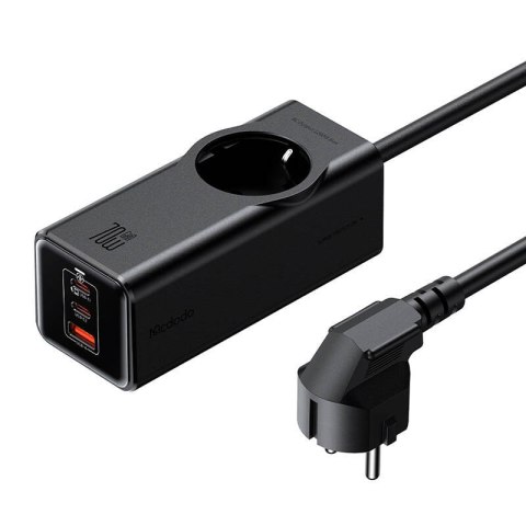 Listwa zasilająca GaN McDodo CH-4620 EU 70W, 2x USB-C, 1x USB, czarna Listwa zasilająca GaN McDodo CH-4620 EU 70W, 2x USB-C, 1x USB, czarna