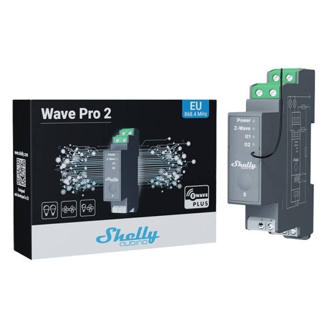 2-kanałowy przekaźnik na szynę DIN Shelly Qubino Pro 2 Z-Wave 2-kanałowy przekaźnik na szynę DIN Shelly Qubino Pro 2 Z-Wave