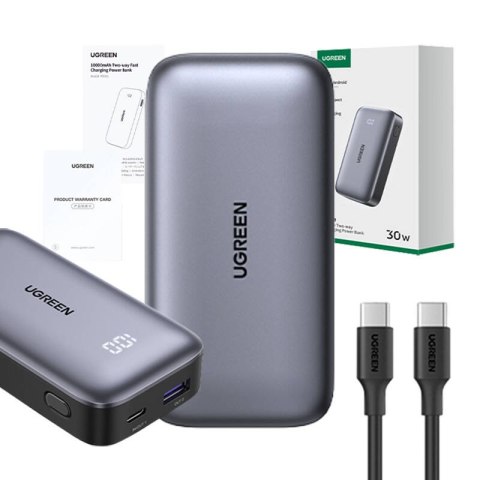 Powerbank 10000mAh Ugreen Nexode PB502, USB + USB-C, 30W PD (czarny) Powerbank 10000mAh Ugreen Nexode PB502, USB + USB-C, 30W PD (czarny)