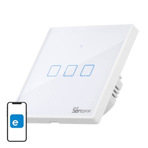 Dotykowy włącznik światła WiFi + RF 433 Sonoff T2 EU TX (3-kanałowy) nowa wersja Dotykowy włącznik światła WiFi + RF 433 Sonoff T2 EU TX (3-kanałowy) nowa wersja