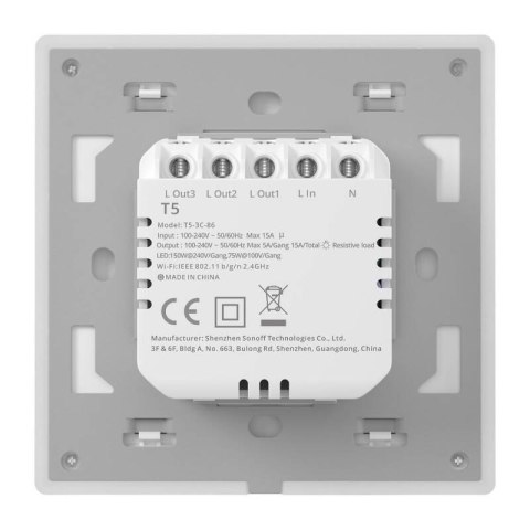 Inteligentny dotykowy przełącznik ścienny WiFi Sonoff TX T5 4C (4-kanałowy) Inteligentny dotykowy przełącznik ścienny WiFi Sonoff TX T5 4C (4-kanałowy)