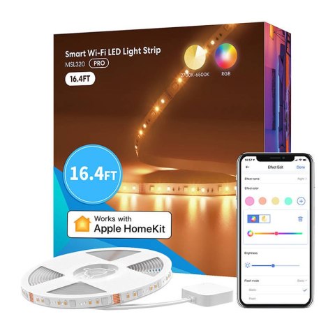 Inteligentna taśma LED RGBWW WiFi 5 metrów Meross MSL320 (Homekit) Inteligentna taśma LED RGBWW WiFi 5 metrów Meross MSL320 (Homekit)
