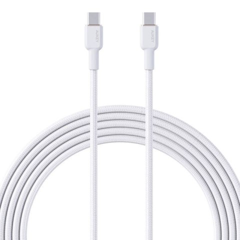 Kabel USB-C do USB-C Aukey CB-NCC2, 60W, 1.8m (biały) Kabel USB-C do USB-C Aukey CB-NCC2, 60W, 1.8m (biały)