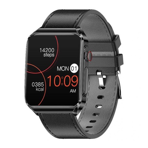 Smartwatch BlitzWolf BW-HL6 (czarny skórzany) Smartwatch BlitzWolf BW-HL6 (czarny skórzany)