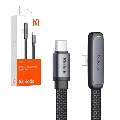 Kabel kątowy USB-C do lightning Mcdodo CA-3351,1.8m (czarny) Kabel kątowy USB-C do lightning Mcdodo CA-3351,1.8m (czarny)