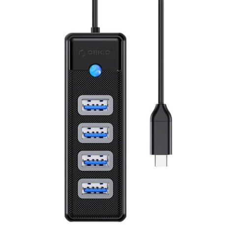 Adapter Hub Orico PW4U USB-C do 4x USB 3.0 (czarny) Adapter Hub Orico PW4U USB-C do 4x USB 3.0 (czarny)