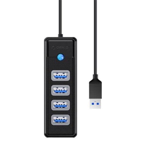 Adapter Hub USB do 4x USB 3.0 Orico, 5 Gbps, 0.15m (czarny) Adapter Hub USB do 4x USB 3.0 Orico, 5 Gbps, 0.15m (czarny)